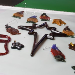 Fused Glass Christmas Tree Decorations:  15 fused glass decorations