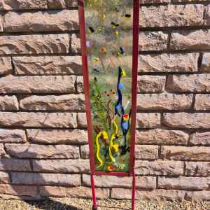 Fused Glass Yard Art in Frame